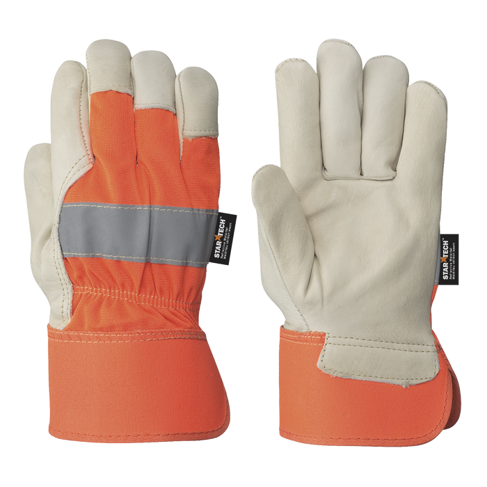 Orange/Reflect Cowgrain Glove